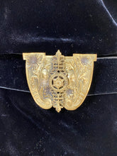 Load image into Gallery viewer, 1930's Bias cut black SILK VELVET & metal Lamé gown with bishop sleeves