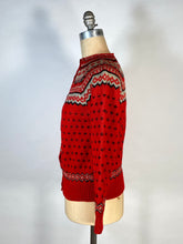 Load image into Gallery viewer, 1950's soft red wool NORDKAPP cardigan sweater by Knut Erichsen Norway
