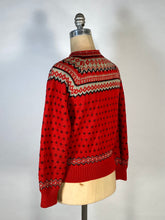Load image into Gallery viewer, 1950's soft red wool NORDKAPP cardigan sweater by Knut Erichsen Norway