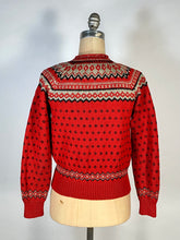 Load image into Gallery viewer, 1950's soft red wool NORDKAPP cardigan sweater by Knut Erichsen Norway