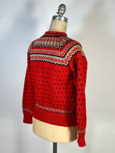 Load image into Gallery viewer, 1950's soft red wool NORDKAPP cardigan sweater by Knut Erichsen Norway