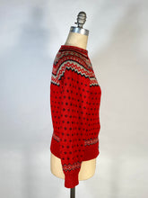 Load image into Gallery viewer, 1950's soft red wool NORDKAPP cardigan sweater by Knut Erichsen Norway