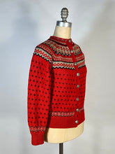 Load image into Gallery viewer, 1950's soft red wool NORDKAPP cardigan sweater by Knut Erichsen Norway