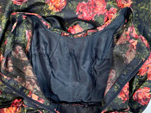 Load image into Gallery viewer, 1950's pure silk hi-end cocktail dress w/painted rose print NAN DUSKIN