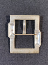 Load image into Gallery viewer, 1920's - 1930's ART DECO silver metal blue & white paste XL belt buckle