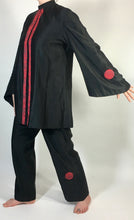 Load image into Gallery viewer, 1910's-1920's black SILK LOUNGE PAJAMAS with paisley details