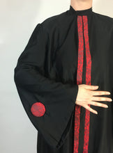 Load image into Gallery viewer, 1910's-1920's black SILK LOUNGE PAJAMAS with paisley details