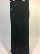Load image into Gallery viewer, 1930's black w/gold Swarovski rhinestone & jet bead CELESTIAL dress FOGA (Fashion Originators Guild of America)