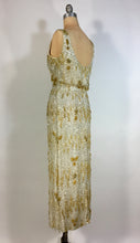 Load image into Gallery viewer, 1950's Silver & Gold heavily beaded SAMUEL WINSTON by ROXANE gown