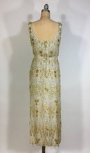 Load image into Gallery viewer, 1950's Silver & Gold heavily beaded SAMUEL WINSTON by ROXANE gown