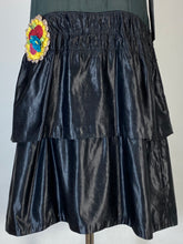 Load image into Gallery viewer, 1920's Black silk drop waist flapper dress w/ribbon-work size XS