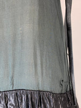Load image into Gallery viewer, 1920's Black silk drop waist flapper dress w/ribbon-work size XS
