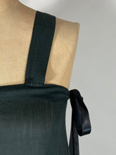 Load image into Gallery viewer, 1920's Black silk drop waist flapper dress w/ribbon-work size XS