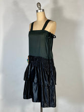 Load image into Gallery viewer, 1920's Black silk drop waist flapper dress w/ribbon-work size XS