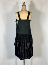 Load image into Gallery viewer, 1920's Black silk drop waist flapper dress w/ribbon-work size XS