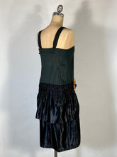 Load image into Gallery viewer, 1920's Black silk drop waist flapper dress w/ribbon-work size XS
