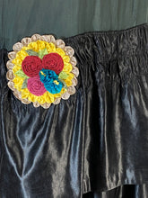 Load image into Gallery viewer, 1920's Black silk drop waist flapper dress w/ribbon-work size XS