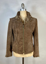 Load image into Gallery viewer, 1970's brown BRUSHED LEATHER & soft fur-lined jacket by SkinCheetah size small