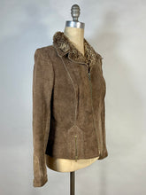Load image into Gallery viewer, 1970's brown BRUSHED LEATHER & soft fur-lined jacket by SkinCheetah size small