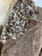 Load image into Gallery viewer, 1970's brown BRUSHED LEATHER & soft fur-lined jacket by SkinCheetah size small