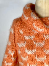 Load image into Gallery viewer, 1950's - 1960's Peach & Cream oversized MOHAIR sweater Saks Fifth Avenue