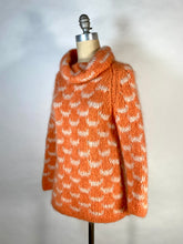 Load image into Gallery viewer, 1950's - 1960's Peach & Cream oversized MOHAIR sweater Saks Fifth Avenue