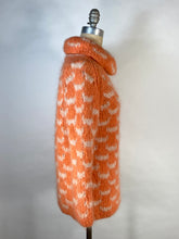 Load image into Gallery viewer, 1950's - 1960's Peach & Cream oversized MOHAIR sweater Saks Fifth Avenue