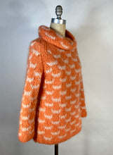 Load image into Gallery viewer, 1950's - 1960's Peach & Cream oversized MOHAIR sweater Saks Fifth Avenue