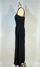 Load image into Gallery viewer, 1990's sexy black jumpsuit with cage style halter neck & back size Small