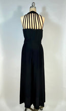 Load image into Gallery viewer, 1990's sexy black jumpsuit with cage style halter neck & back size Small