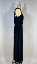 Load image into Gallery viewer, 1990's sexy black jumpsuit with cage style halter neck & back size Small