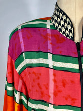 Load image into Gallery viewer, 1990's COLORFUL mixed print silk blend 'The Nanny' jacket size Medium-Large
