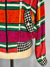 Load image into Gallery viewer, 1990's COLORFUL mixed print silk blend 'The Nanny' jacket size Medium-Large