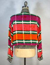 Load image into Gallery viewer, 1990's COLORFUL mixed print silk blend 'The Nanny' jacket size Medium-Large