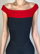 Load image into Gallery viewer, 1990's HERVE LEGER COUTURE bodycon bandage ribbon wiggle dress gown XS