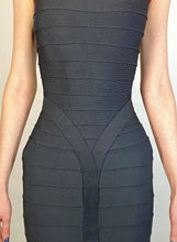 Load image into Gallery viewer, 1990's HERVE LEGER COUTURE bodycon bandage ribbon wiggle dress gown XS