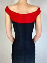 Load image into Gallery viewer, 1990's HERVE LEGER COUTURE bodycon bandage ribbon wiggle dress gown XS