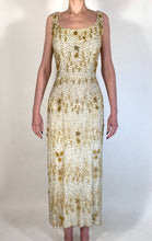 Load image into Gallery viewer, 1950's Silver & Gold heavily beaded SAMUEL WINSTON by ROXANE gown