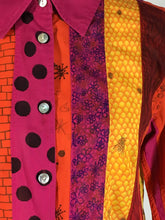 Load image into Gallery viewer, 2000's Y2K Colorful cotton ALPANA BAWA shirt with OOAK hand-drawings size Medium