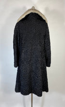 Load image into Gallery viewer, 1940's-1950's ASTRAKHAN Karakul fur coat with fur collar & silk lining