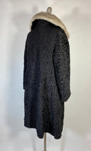Load image into Gallery viewer, 1940's-1950's ASTRAKHAN Karakul fur coat with fur collar & silk lining
