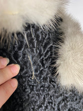 Load image into Gallery viewer, 1940's-1950's ASTRAKHAN Karakul fur coat with fur collar & silk lining