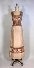 Load image into Gallery viewer, 1960's MUSEUM QUALITY heavily beaded couture pink brocade gown dress S-M