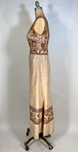 Load image into Gallery viewer, 1960's MUSEUM QUALITY heavily beaded couture pink brocade gown dress S-M
