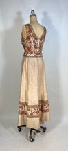Load image into Gallery viewer, 1960's MUSEUM QUALITY heavily beaded couture pink brocade gown dress S-M