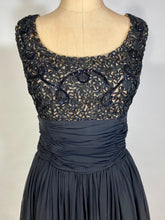 Load image into Gallery viewer, 1950's - 60's Little black dress w/soutache & sequins by JOAN BARRIE 13