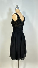Load image into Gallery viewer, 1950's - 60's Little black dress w/soutache & sequins by JOAN BARRIE 13