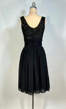 Load image into Gallery viewer, 1950's - 60's Little black dress w/soutache & sequins by JOAN BARRIE 13