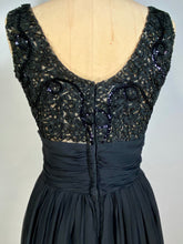 Load image into Gallery viewer, 1950's - 60's Little black dress w/soutache & sequins by JOAN BARRIE 13