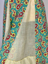 Load image into Gallery viewer, 1950's VIVID unique homemade yellow paisley cotton dress w/full skirt size Medium